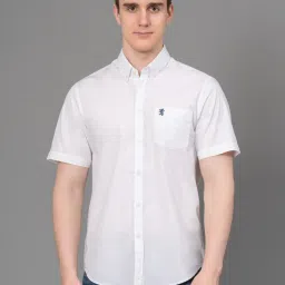 Red Tape White Cotton Regular Fit Shirt image 1