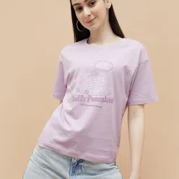 Fame Forever by Lifestyle Purple Solid T-Shirt image 1