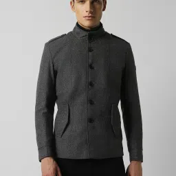 Van Heusen Grey Regular Fit Printed Jacket image 1