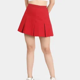 VASTRADO Red Plain Skirts image 1