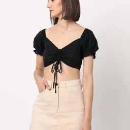 VASTRADO Black Textured Top image 1