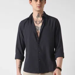 Vastrado Grey Relaxed Fit Self Pattern Shirt image 1