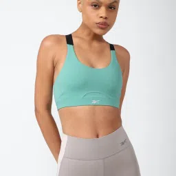 Reebok Blue Logo Print Sports Bra image 1