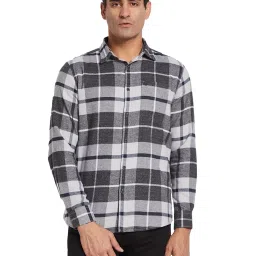 METTLE Grey Regular Fit Checks Shirt image 1