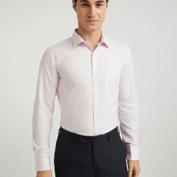 Park Avenue Pink Slim Fit Texture Shirt image 1
