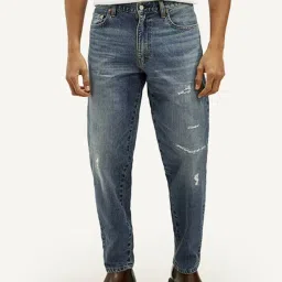 Levi's 550'92 Blue Cotton Relaxed Fit Distressed Jeans image 1