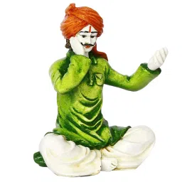 eCraftIndia Colorful Singing Rajasthani Man Handcrafted Decorative Polyresin Showpiece image 5