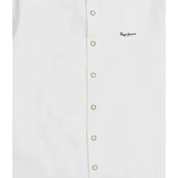 Pepe Jeans Kids White Solid Full Sleeves Shirt image 3