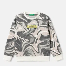 United Colors of Benetton Kids Multicolor Printed Full Sleeves Sweatshirt image 1