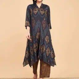 Marigold Lane Navy Cotton Print A Line Kurta image 1