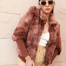 Campus Sutra Brown Regular Fit Jacket image 1