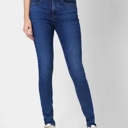 Spykar Blue Cotton Skinny Fit High Rise Jeans-picture-16