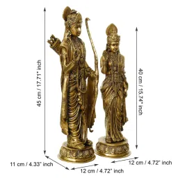 eCraftIndia Lord Ram and Goddess Sita Handcrafted Brass Idols image 4