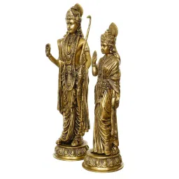 eCraftIndia Lord Ram and Goddess Sita Handcrafted Brass Idols image 5