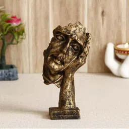 eCraftIndia Antique Finish Thinking Man Face Handcrafted Polyresin Showpiece image 2
