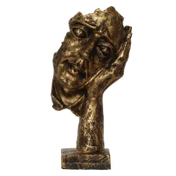 eCraftIndia Antique Finish Thinking Man Face Handcrafted Polyresin Showpiece image 3