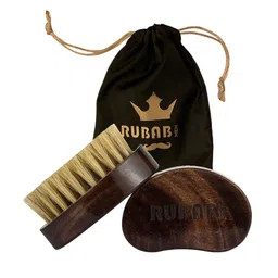 RUBAB MEN 100% Natural Bristles Beard Brush - Brown image 3