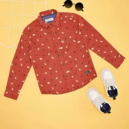 Pantaloons Junior Boys Tigerlily Cotton Printed Full Sleeves Shirts-picture-40