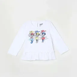 Juniors by Lifestyle White Cotton Printed Full Sleeves T-Shirt-picture-13