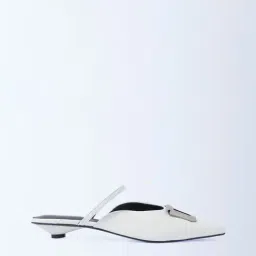 LUNA BLU by Westside White Buckle-Detailed Mules-picture-30