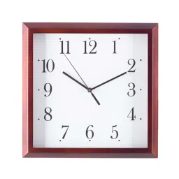eCraftIndia Premium Decorative Analog Brown Square Wooden Wall Clock image 1