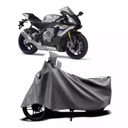 Auto Pearl Two Wheeler Cover with Bag for Yamaha YZF R1M BS6, Silver-picture-36