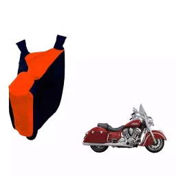 Auto Pearl Waterproof Two Wheeler Cover For Indian Springfield (Orange & Blue)-picture-16