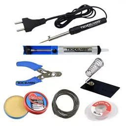 TECHDELIVERS 8 W Solder Iron Kit with Desolder Pump, Cutter, Stand, Paste, Wire, Wick (Pointed Tip)-picture-47