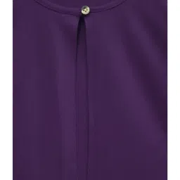 A.T.U.N. Purple Solid Full Sleeves Cardigan image 3