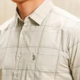 U.S. Polo Assn. Denim Co. Brown Cotton Regular Fit Checks Shirt image 5