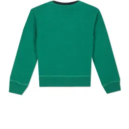 U.S. Polo Assn. Kids Green Color Block Full Sleeves Sweatshirt image 2