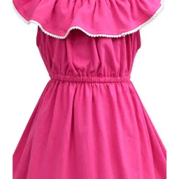 A.T.U.N. Hot Pink Solid Dress image 3