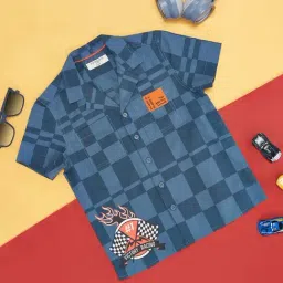 Pantaloons Junior Estate Blue Cotton Printed Shirt-image-11