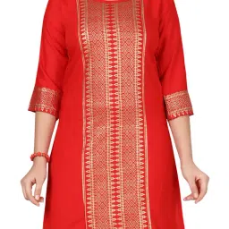 Aarika Kids Red & Beige Printed Kurta with Palazzos image 5
