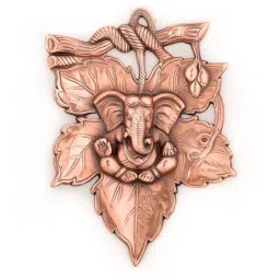 eCraftIndia Metal wall hanging of Lord Ganesha on Creative Leaf image 2