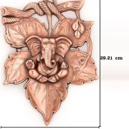 eCraftIndia Metal wall hanging of Lord Ganesha on Creative Leaf image 3