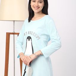 R&B Printed Pure Cotton Round Neck Long Sleeves Nightdress-picture-20