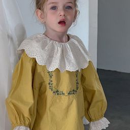 LULU & SKY Girls Self Design Tie-Up Neck Blouson Top-picture-3