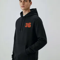 Manlino Men Alphanumeric Printed Hooded Neck Full Sleeve Hoodie image 2