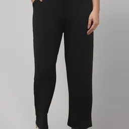 CROWN KING Women Solid Straight Fit Mid-Rise Casual Regular Trouser-image-98