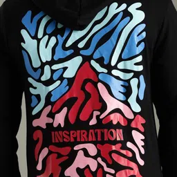 LEWEL Men Printed Hooded Regular Fit T-shirt image 2