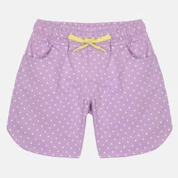 Kiddopanti Polka Dot Printed Woven Shorts - Purple-picture-11