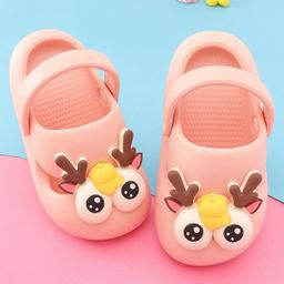 Oh! Pair Clogs with Back Strap Closure & Reindeer Applique - Pink-picture-8