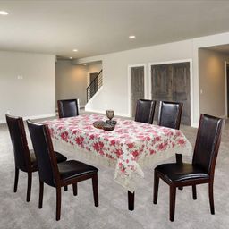 Dakshya Industries PVC Waterproof 6 Seater Dining Table Cover - Pink-picture-22
