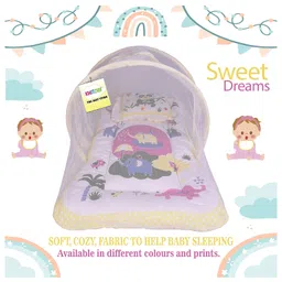 Kwitchy Baby Bedding Set Folding Mattress with Mosquito Net and Pillow  - Yellow image 2