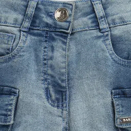 Barbie by Tiny Girl Mild Washed Pocket Detailed Denim Shorts - Light Blue image 4