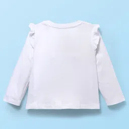 Babyhug Disney Single Jersey Knit Full Sleeves T-Shirt & Legging With Minnie Mouse Graphics & Mesh skirt Detailing - White & Red image 3