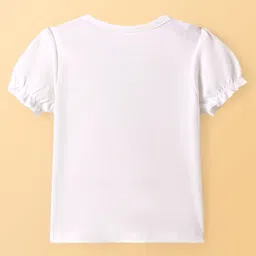 Babyoye Eco Conscious 100% Cotton Interlock Knit with Eco Jiva Finish Half Sleeves T-Shirt with Dungaree with Floral Print - White &Light Green image 4