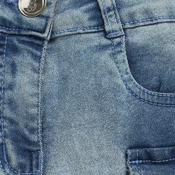 Barbie by Tiny Girl Mild Washed Pocket Detailed Denim Shorts - Light Blue image 5