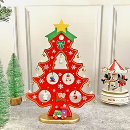 Little Surprise Box LLP Red Wooden Christmas Tree Showpiece-picture-34